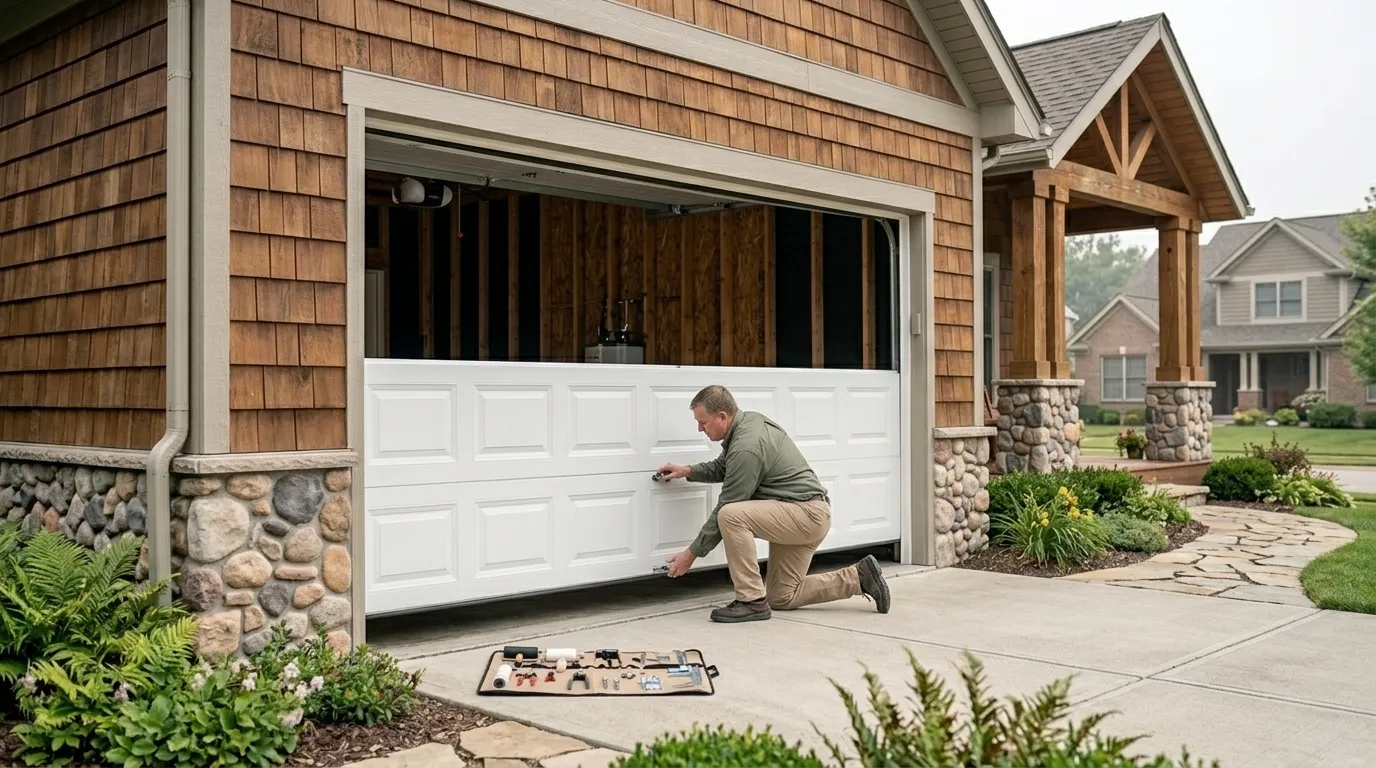 What Wind Does to a Wide Garage Door